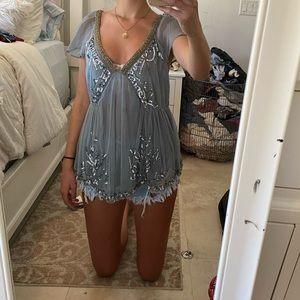 Dusty blue blouse